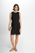 Straight mini lace dress black women