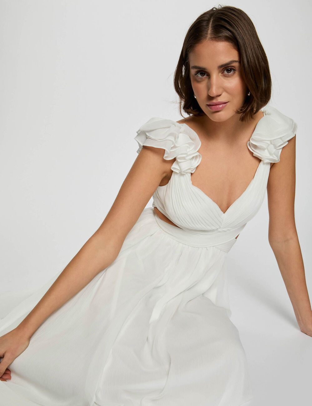 Maxi loose straight dress white women