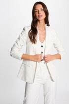 Blazer with stripes ecru women