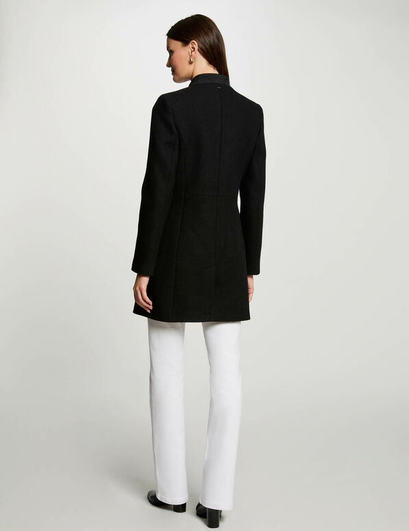 buttoned long coat black women Buttoned long coat black women