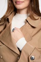 Buttoned short trenchcoat camel women