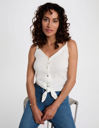 Vest top thin straps white women