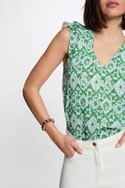 Sleeveless V-neck top multicolor women