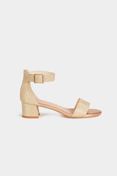 Metallised sandals gold ladies'