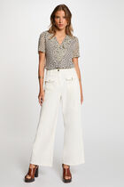 Blouse manches courtes blanc femme