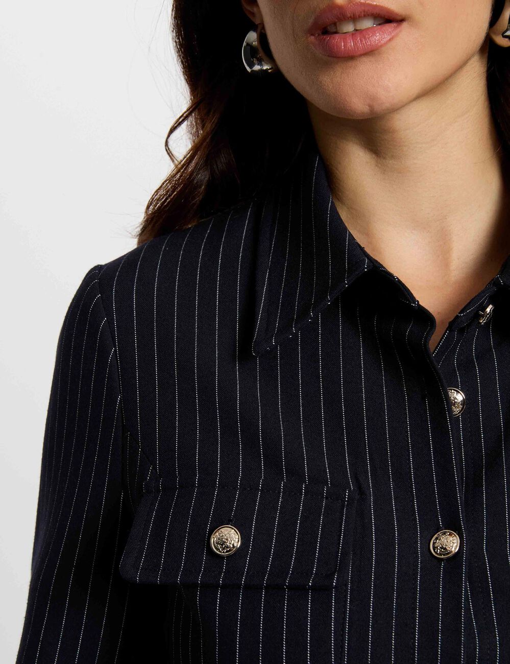 Fitted short dress navy blue women
