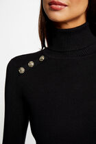Fitted jumper dress with turtleneck black women