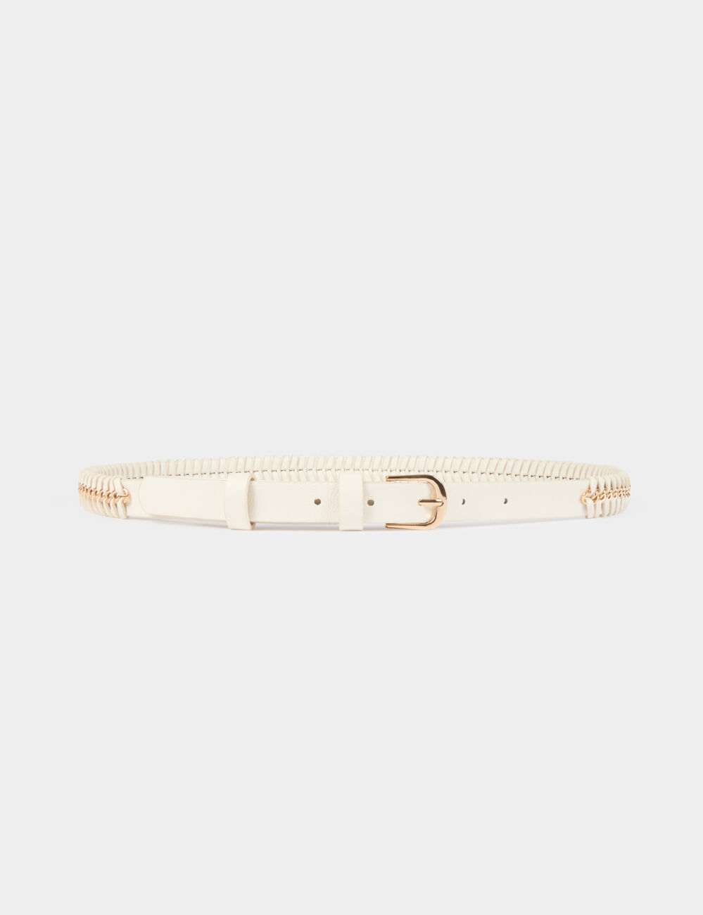 Braided chain belt white women