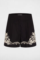 High-waisted shorts black women