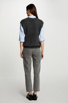 Sleeveless jumper dark grey women