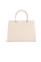 Quilted shopper bag ivory women