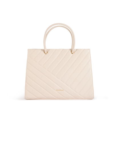 Quilted shopper bag ivory women