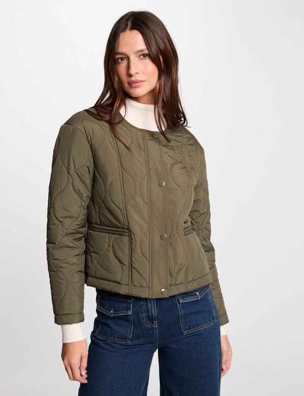 short padded jacket khaki green women Short padded jacket khaki green women