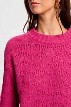 Long-sleeved jumper dark pink women