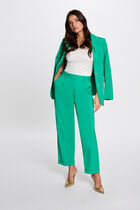 Straight trousers with darts emerald green women
