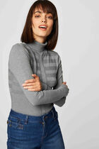 Long-sleeved jumper turtleneck anthracite grey women