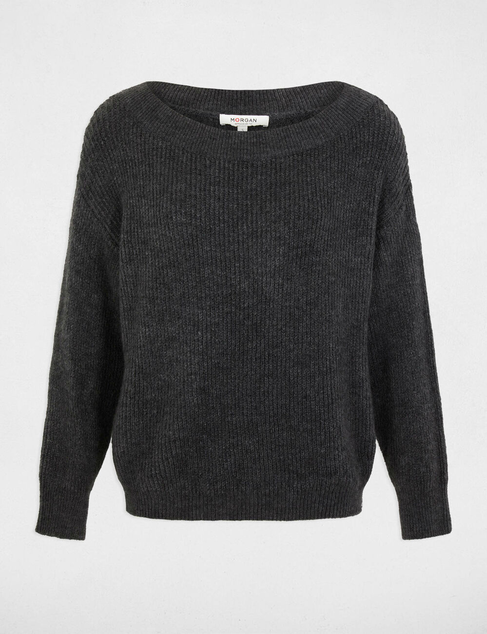 Jumper with round neck anthracite grey women