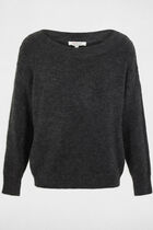 Jumper with round neck anthracite grey women