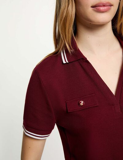 Fitted polo t-shirt bordeaux women