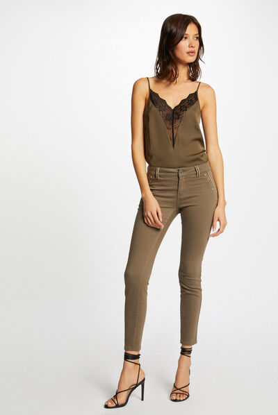 Standard waisted cropped skinny trousers  ladies'