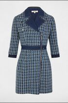 Mini straight tweed dress multicolor women