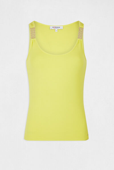Vest top straps with ornaments yellow ladies'