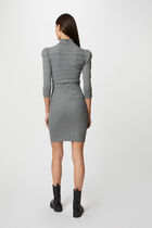 Fitted jumper dress with turtleneck dark grey women
