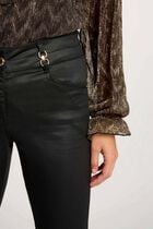 Pantalon bootcut enduit noir femme
