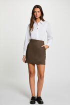 Fitted short skirt khaki green women
