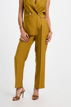 Peg trousers with darts khaki green women