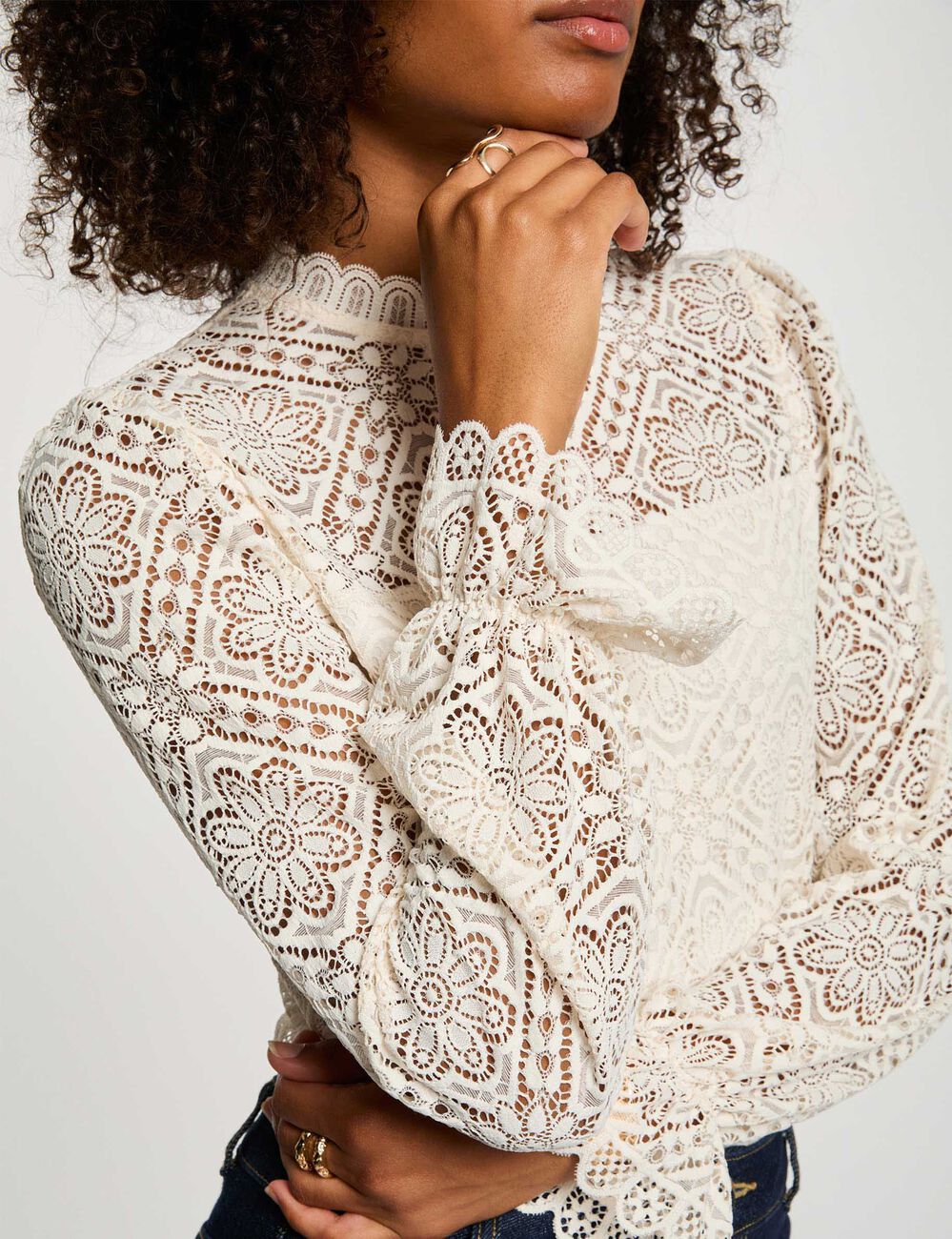 Long-sleeved t-shirt ivory women