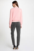 Pull col montant rose femme