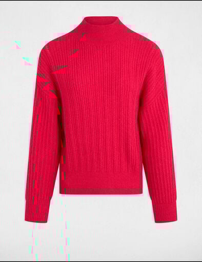 Jumper high collar raspberry pink women