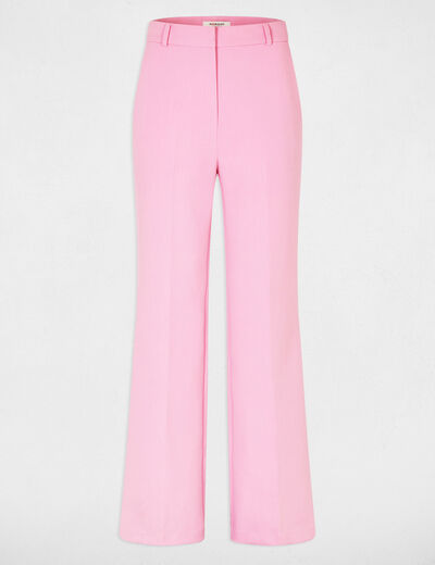 High-waisted flare trousers light pink women