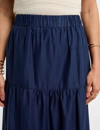 Maxi skirt lace detail petroleum blue women