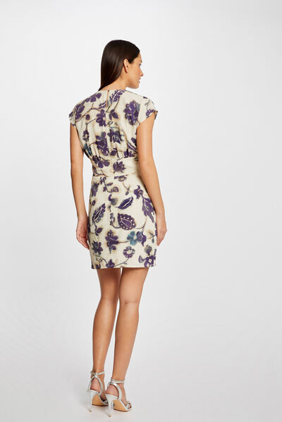 Fitted dress with floral print multico ladies'