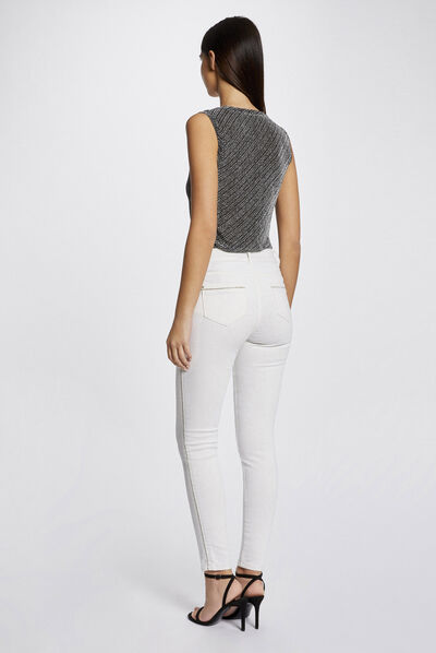 Vest top wide straps with round neck silver ladies'