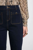 Cropped wide leg trousers raw denim women
