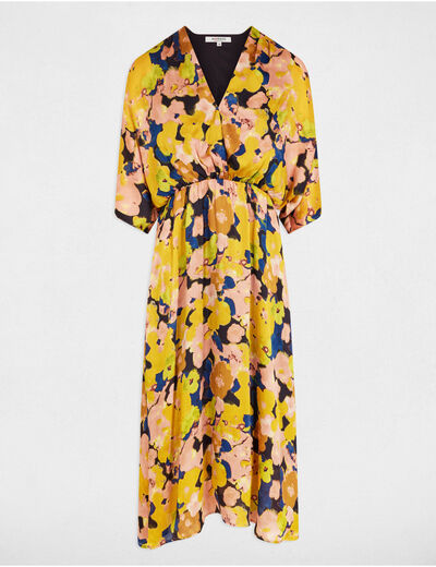 Printed straight midi dress multicolor women