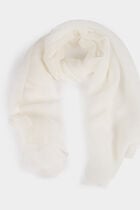 Pleated scarf with rhinestones white women