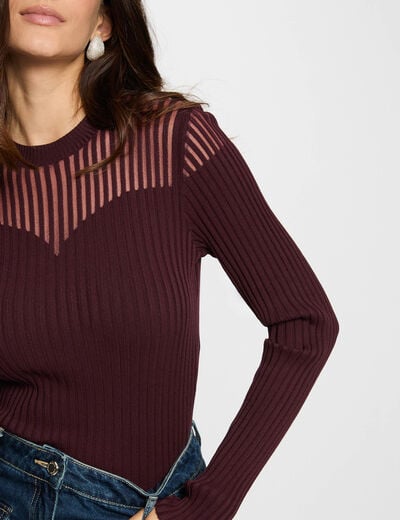 Long-sleeved jumper plum women