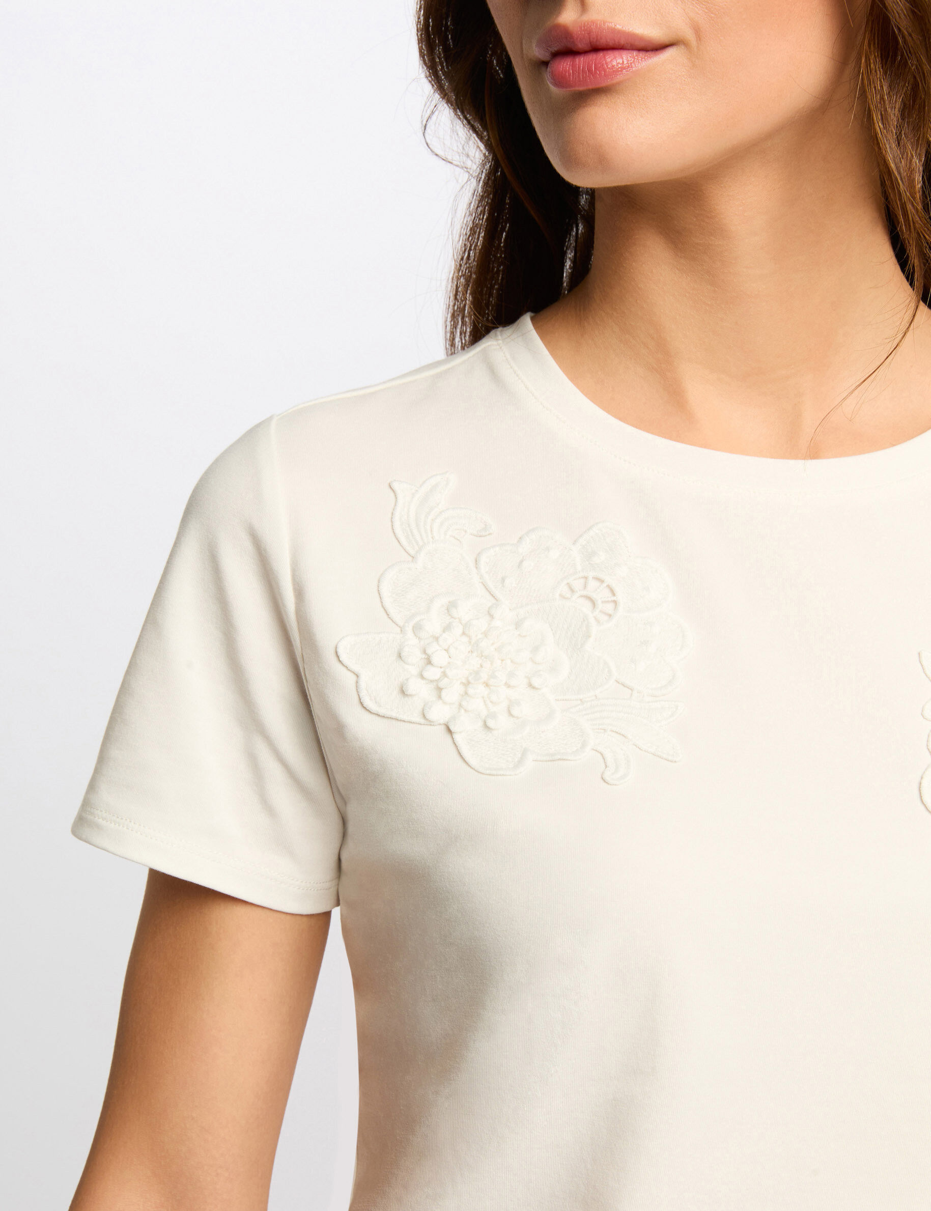 Tシャツ・カットソー DONDUP Woman T-Shirt White DS037JF0351DPTD 000 Diesel T-shirt with peekaboo logo - T-Shirts Womens in White