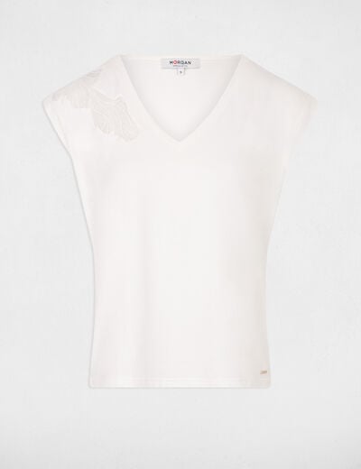 Short-sleeved t-shirt ecru women
