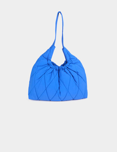 Quilted shoulder bag blue women
