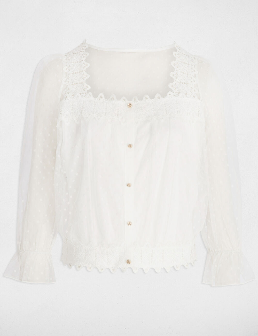 3/4-length sleeved t-shirt white women