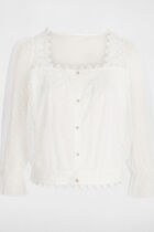 3/4-length sleeved t-shirt white women