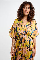 Printed straight midi dress multicolor women