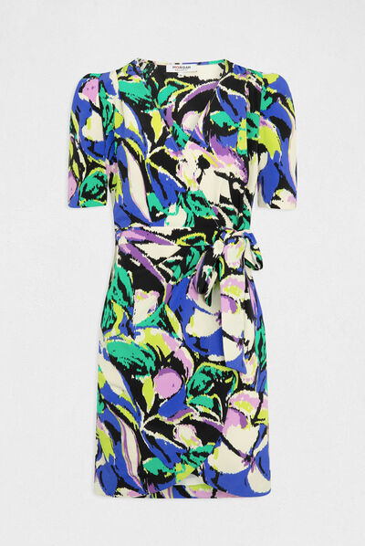 Wrap dress with abstract print multico ladies'