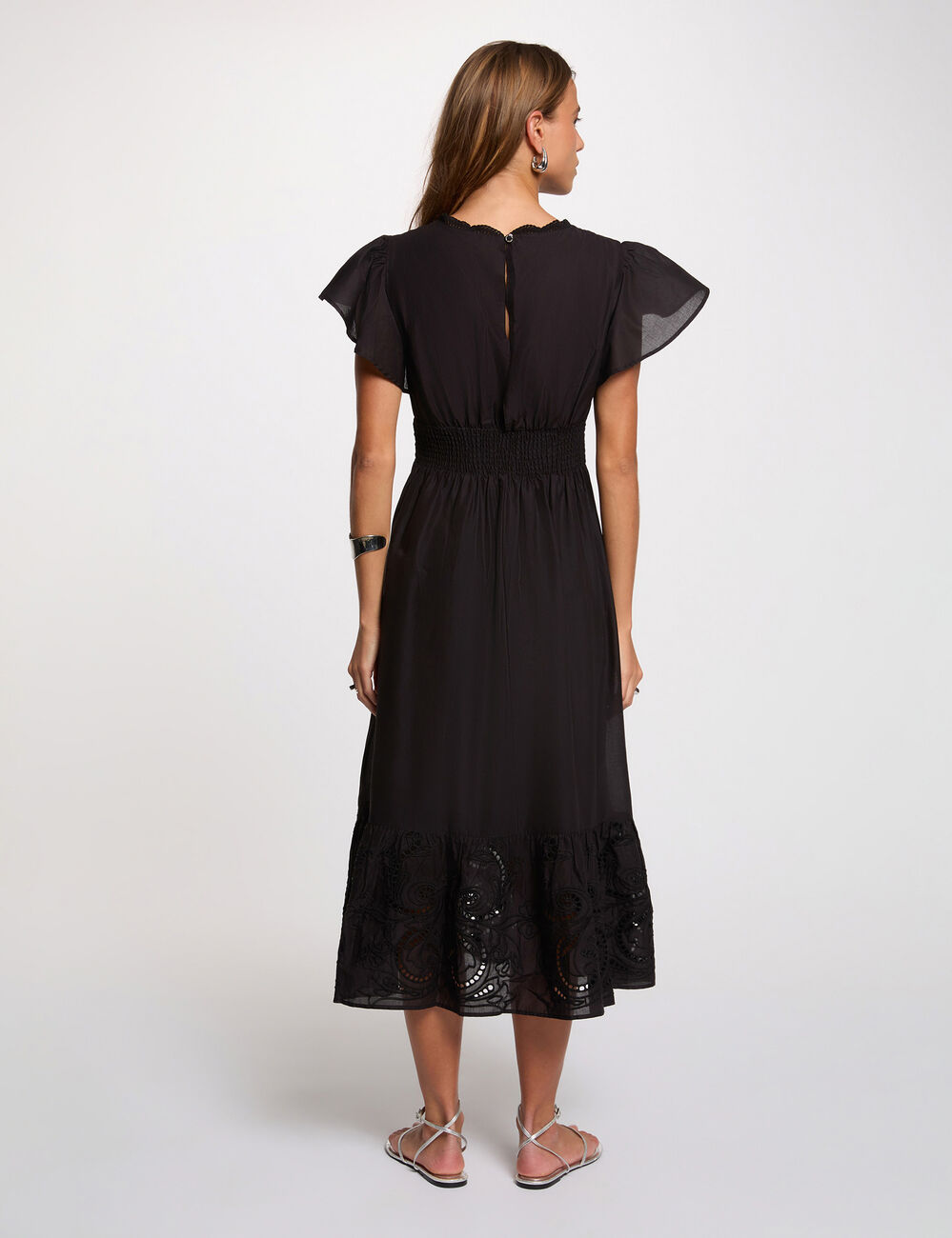 Long dress with embroidery black women