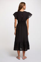 Long dress with embroidery black women